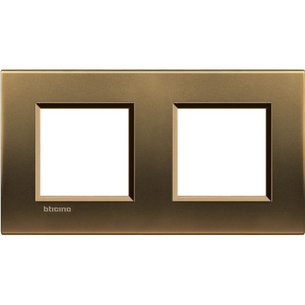 LL - cover plate 2x2P 71mm shiny bronze image 2