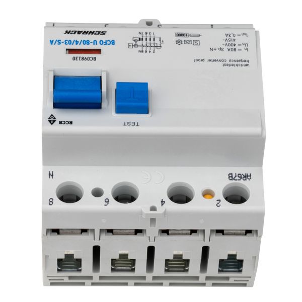 Residual current circuit breaker 80A,4-p,300mA,type A,S, FU image 5