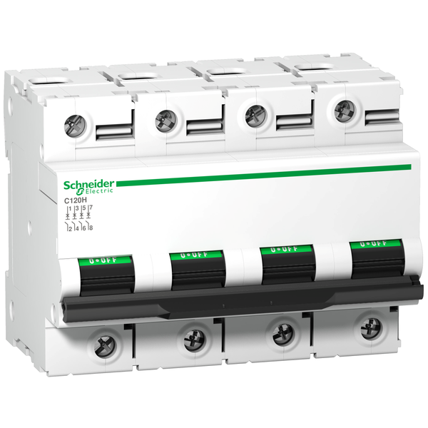 Miniature circuit-breaker, Acti9 C120H, 4P, 125 A, C curve, 15000 A (IEC 60898-1), 15 kA (IEC 60947-2) image 4