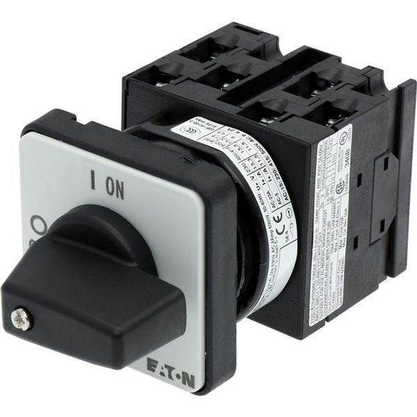 On-Off switch, T0, 20 A, flush mounting, 3 contact unit(s), 6 pole, with black thumb grip and front plate image 4