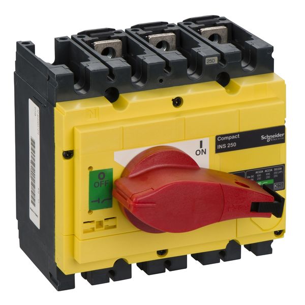 switch disconnector, Compact INS250 , 250 A, with red rotary handle and yellow front, 3 poles image 3