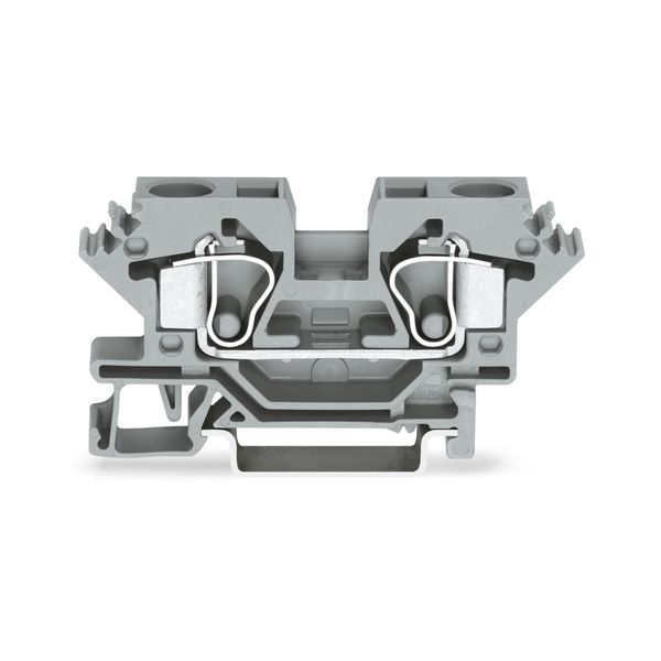 2-conductor through terminal block 10 mm² lateral marker slots gray image 1