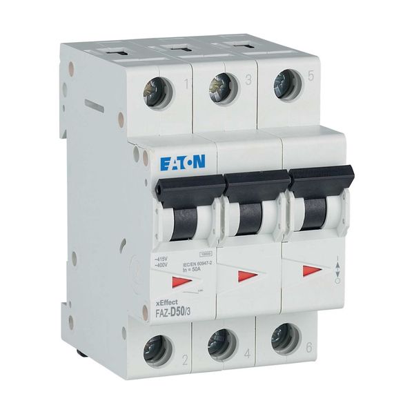 Miniature circuit breaker (MCB), 50 A, 3p, characteristic: D image 20