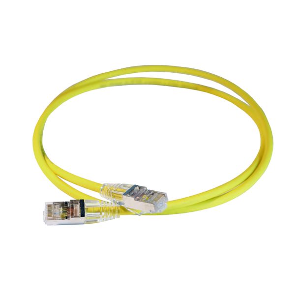 Patch cord RJ45 category 6A S/FTP high density standard LSZH yellow 1 meter image 1