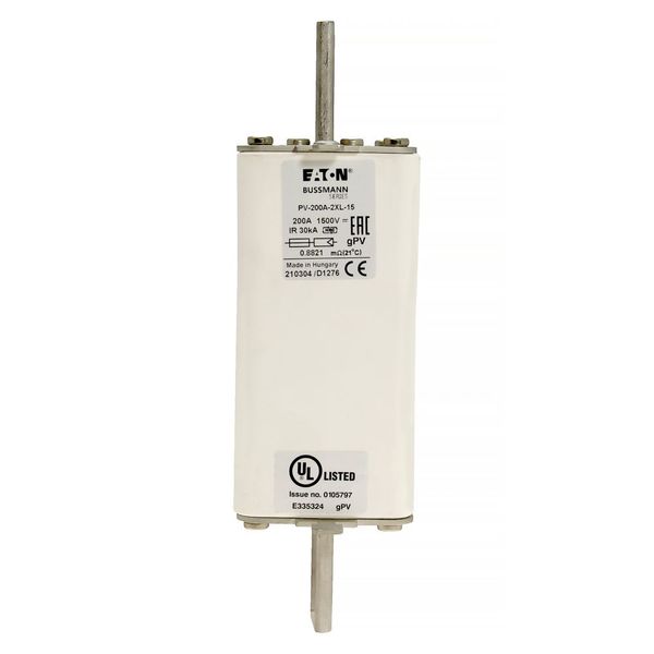 Fuse-link, high speed, 200 A, DC 1500 V, 2XL, 61 x 205 mm, gPV, IEC, UL, with indicator image 11