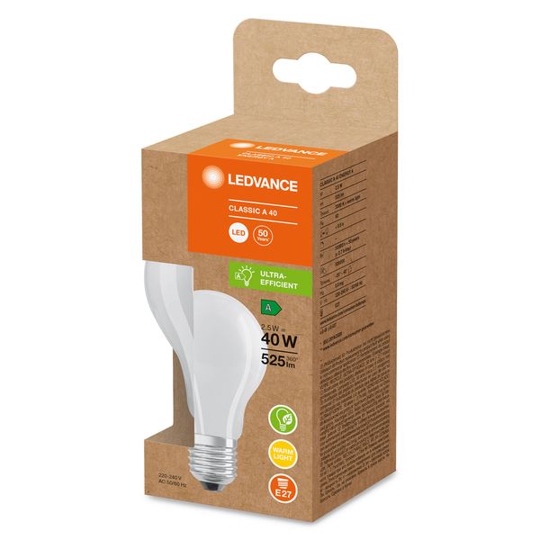 LED CLASSIC A ENERGY EFFICIENCY A S 2.5W 830 Frosted E27 image 11