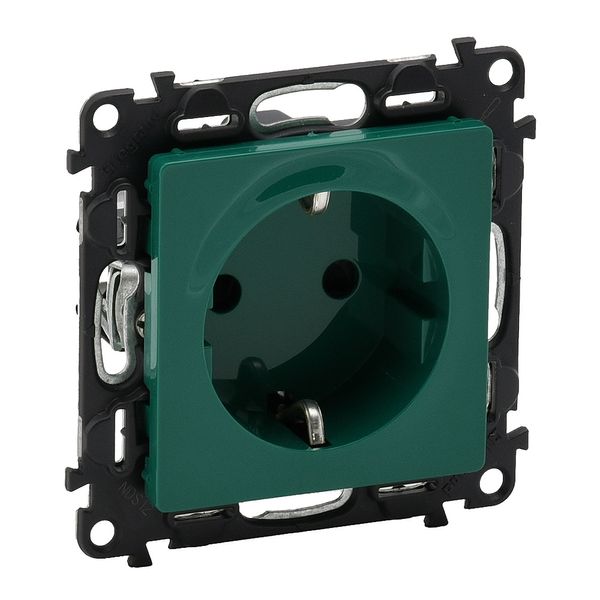 2P+E socket with shutters Valena Life - green - German standard - 16 A - 250 V~ image 1