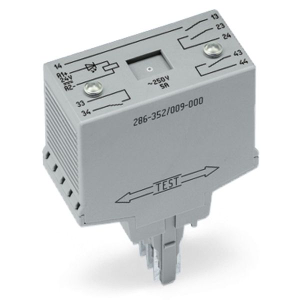 Relay module Nominal input voltage: 24 VDC 4 make contacts gray image 2