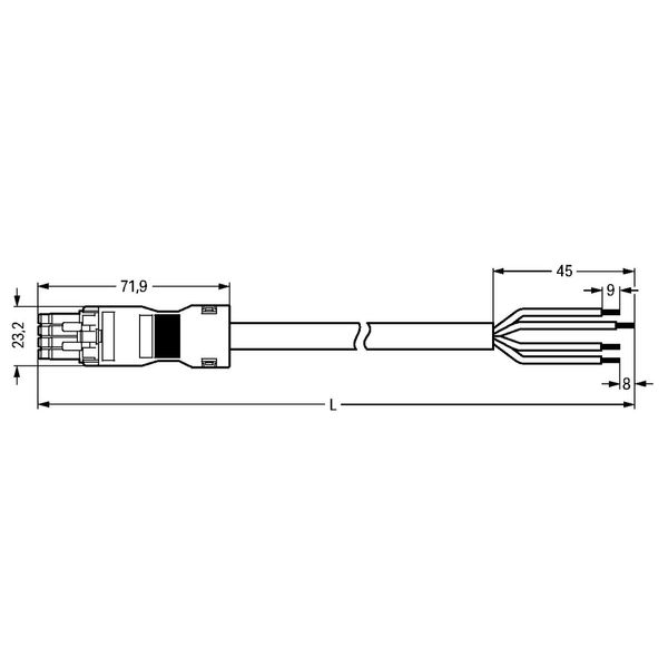 pre-assembled connecting cable Eca Socket/open-ended white image 5