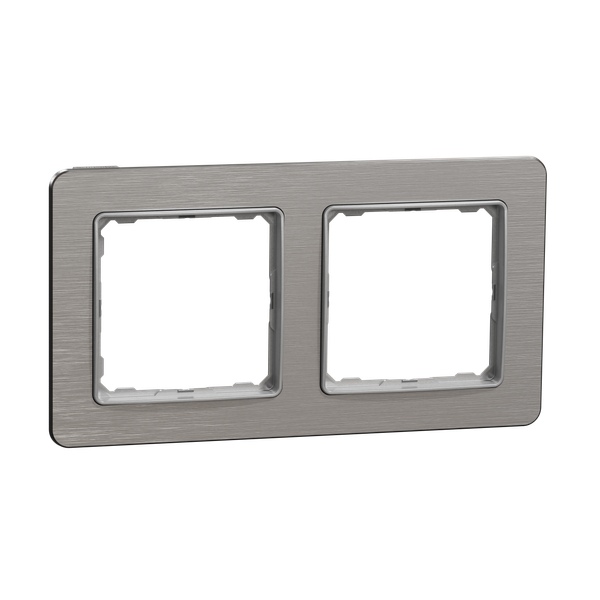 Sedna Design & Elements, Frame 2 gang, professional, brushed aluminium image 5