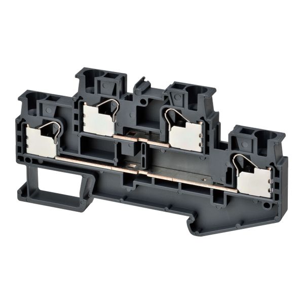 Multi-tier feed-through DIN rail terminal block with push-in plus conn image 3