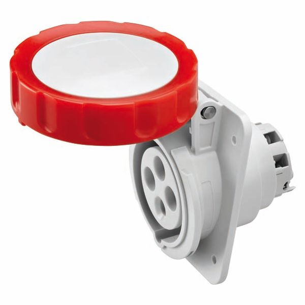 10° ANGLED FLUSH-MOUNTING SOCKET-OUTLET HP - IP66/IP67 - 3P+E 32A 380V/440V 50HZ/60HZ - RED - 3H - SCREW WIRING image 2