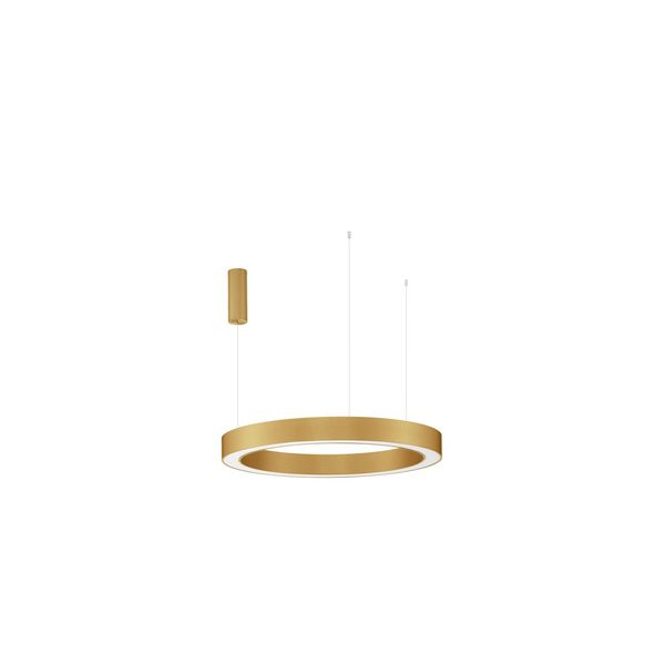 CCT Dimmable Brass Gold Aluminium   & Acrylic   LED 59 Watt 230 Volt   4076Lm 2700K - 4000K IP20   Remote Control Included  D: 80 H: 200 cm Adjustable Height image 1