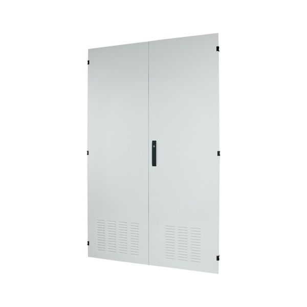 Section wide door, ventilated, HxW=2000x1200mm, double-winged, IP42, grey image 2