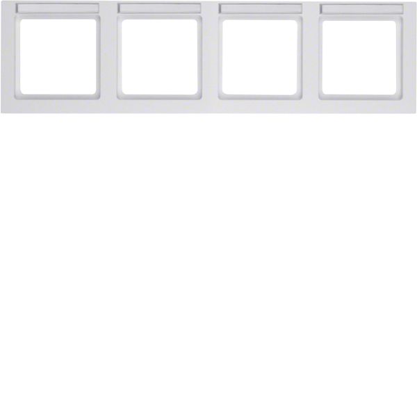 Frame 4gang horizontal, labelling field, Q.3, polar white velvety image 1