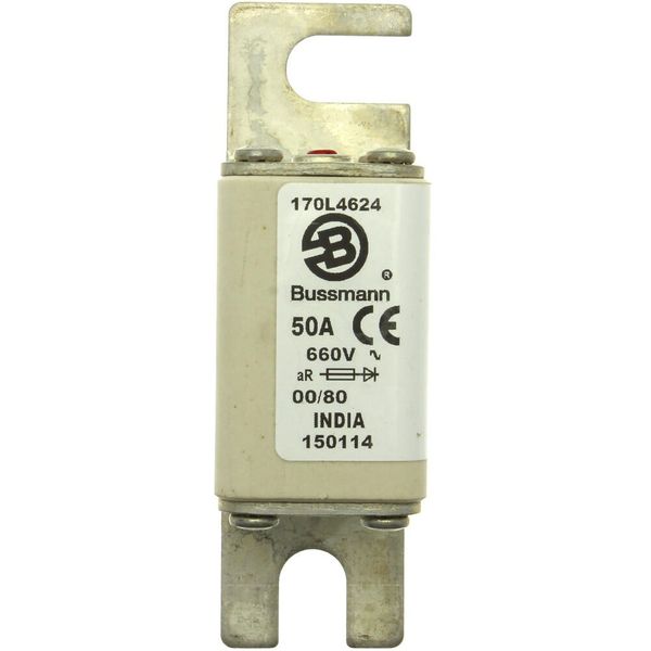 Fuse-link, high speed, 50 A, AC 660 V, size 00, 30 x 51 x 98 mm, aR, DIN, IEC, single indicator image 15