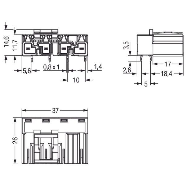 Plug for PCBs angled 4-pole gray image 5