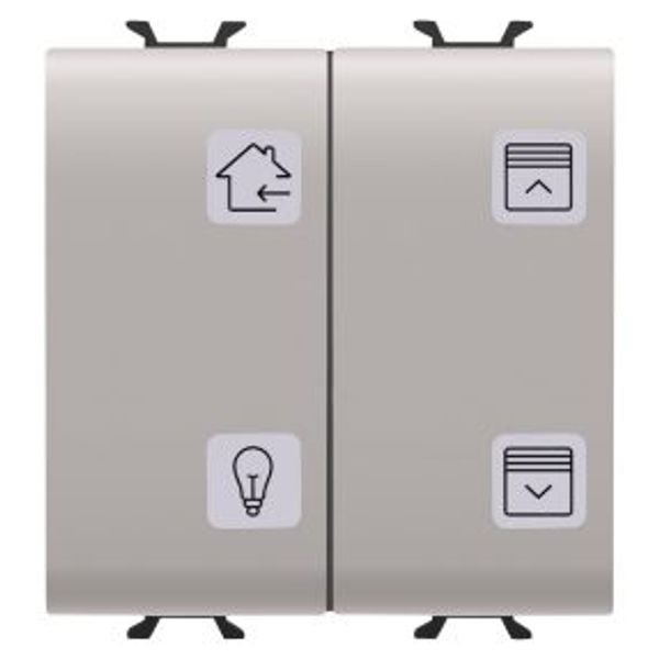PUSH-BUTTON PANEL WITH INTERCHANGEABLE SYMBOLS - KNX - 4 CHANNELS - 2 MODULES - NATURAL BEIGE - CHORUS image 1