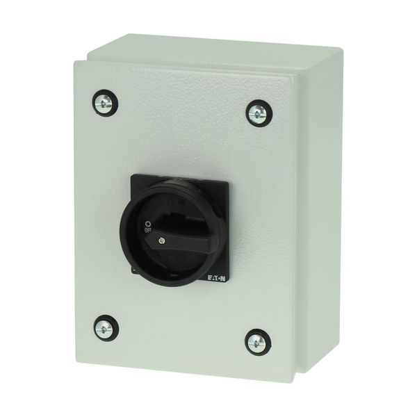 Main switch, P1, 40 A, surface mounting, 3 pole, STOP function, With black rotary handle and locking ring, Lockable in the 0 (Off) position, in steel image 6