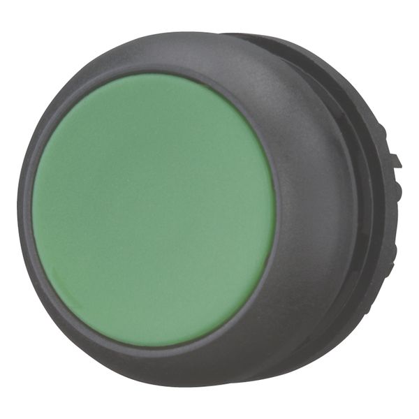 Pushbutton, RMQ-Titan, Flat, maintained, green, Blank, Bezel: black image 2