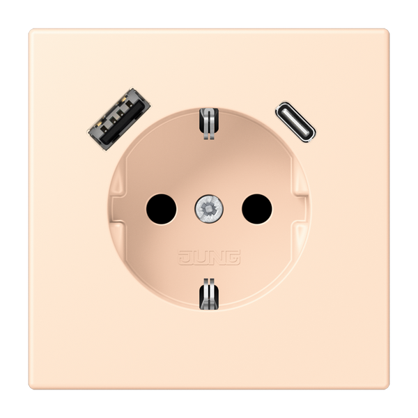 SCHUKO socket with USB charger LC32123 LC1520-15CA238 image 1