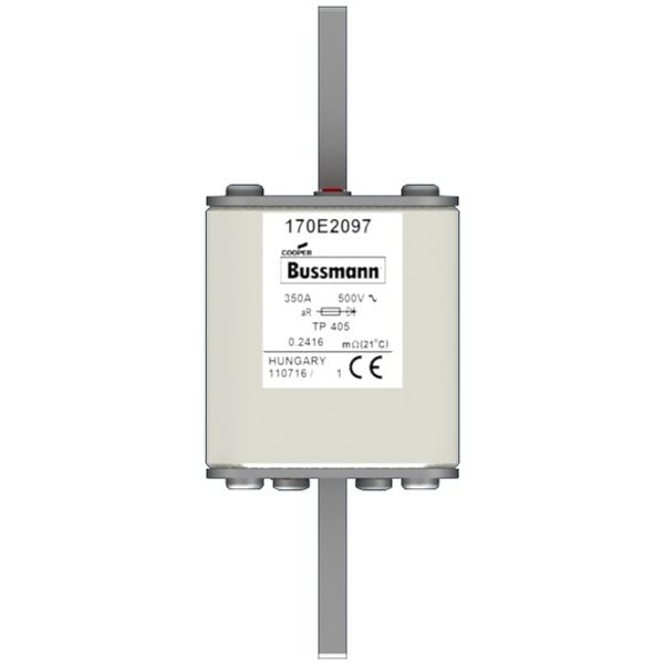 Fuse-link, high speed, 350 A, AC 500 V, 55 x 55 x 140 mm, aR, IEC, with indicator image 2