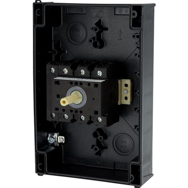 Main switch, P3, 63 A, surface mounting, 3 pole + N, Emergency switching off function, With red rotary handle and yellow locking ring, Lockable in the image 9