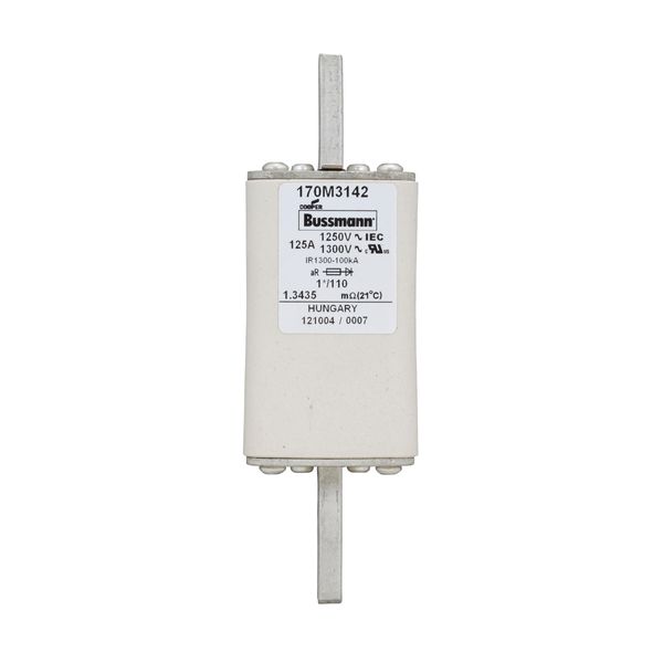 Fuse-link, high speed, 125 A, AC 1250 V, compact size 1, 45 x 45 x 138 mm, aR, DIN, IEC, single indicator image 5