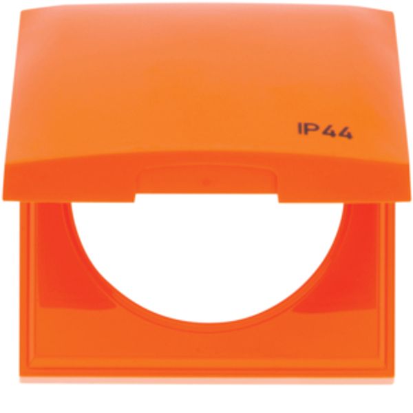 Frame with hinged cover and imprint "IP44", Integro Flow, orange gloss image 1