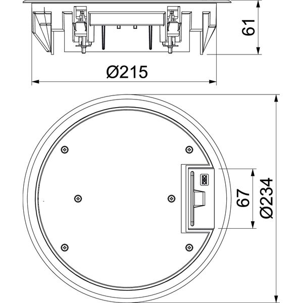 GESR4 U 1019 Service outlet for universal mounting ¨234x61 image 2