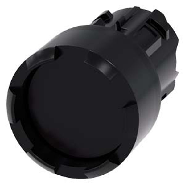 Pushbutton, 22 mm, round, plastic, black, Front ring, high, castellated...3SU1000-0DB10-0AA0-Z X90 image 1