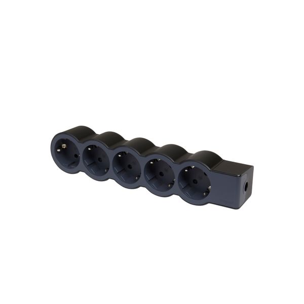 MOES STD SCH 5X2P+E WITHOUT CABLE BLACK image 1