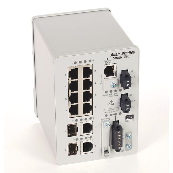 Switch, Ethernet, 8 Fast Ethernet Ports, 2 Gigabit Combo Ports image 1