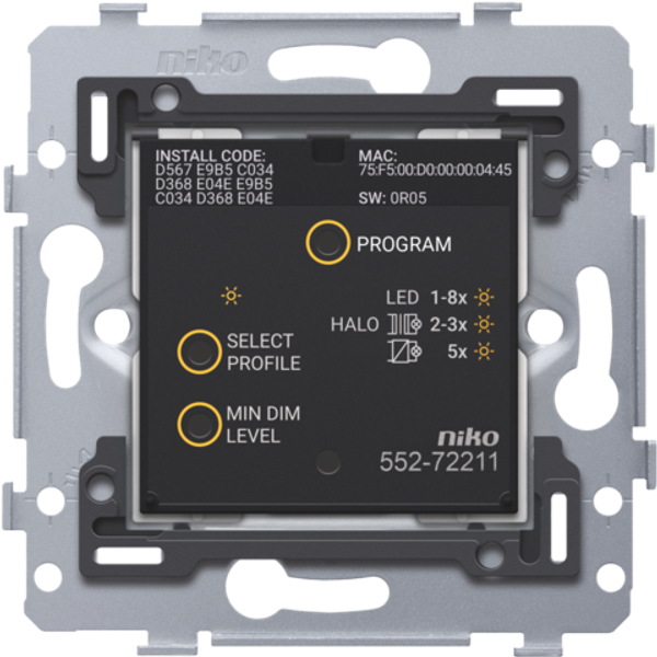 Connected dimmer, base, 3-200 W, 2-wire, 71 x 71 mm, screw fixing, Zig image 1