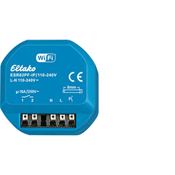 Impulse switch with integrated relay function via Wi-Fi 1 NO contact, potential free 16A. Apple Home certified, REST-API and built for Matter image 1