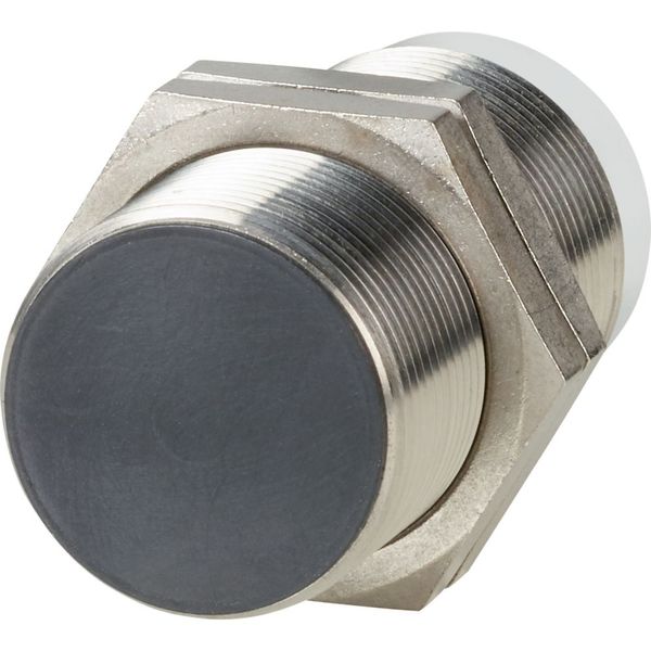 Proximity switch, E57P Performance Serie, 1 N/O, 3-wire, 10 – 48 V DC, M30 x 1.5 mm, Sn= 10 mm, Flush, NPN, Stainless steel, Plug-in connection M12 x image 2
