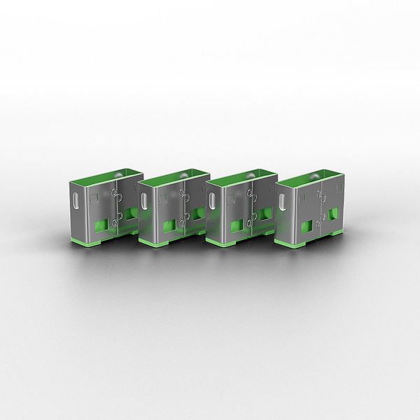 USB Port Blocker (without key) - Pack of 10, Colour Code: Green Additional locks for use with the LINDY USB Port Blocker! image 2