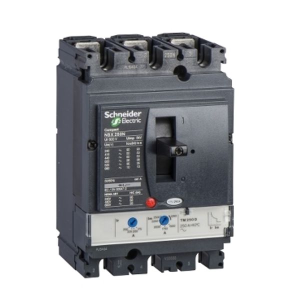 circuit breaker ComPact NSX250F, 36 kA at 415 VAC, TMD trip unit 160 A, 3 poles 3d image 3