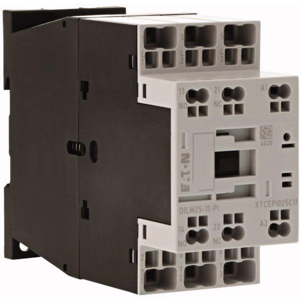 Contactor, 3 pole, 380 V 400 V 11 kW, 1 N/O, 1 NC, RDC 24: 24 - 27 V DC, DC operation, Push in terminals image 3