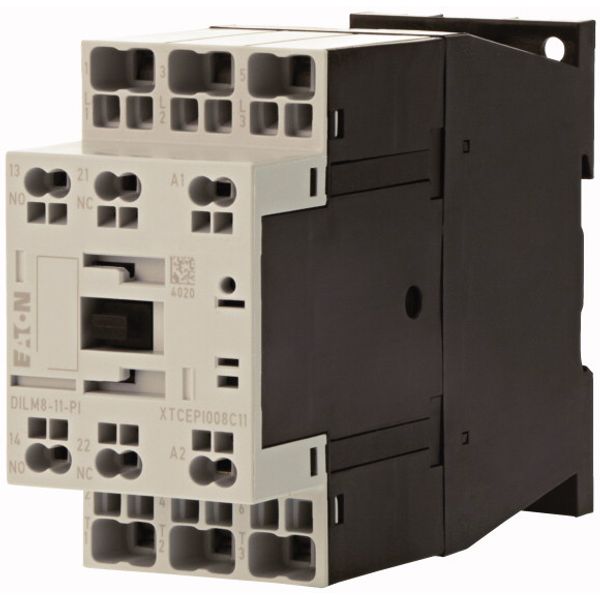 Contactor, 3 pole, 380 V 400 V 3.7 kW, 1 N/O, 1 NC, 42 V 50 Hz, 48 V 60 Hz, AC operation, Push in terminals image 2