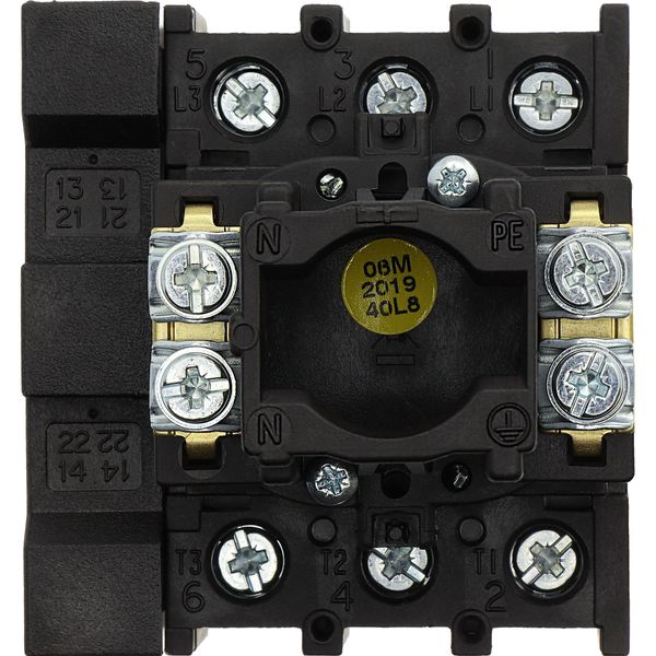 Main switch, P1, 32 A, flush mounting, 3 pole, 1 N/O, 1 N/C, Emergency switching off function, With red rotary handle and yellow locking ring, Lockabl image 31