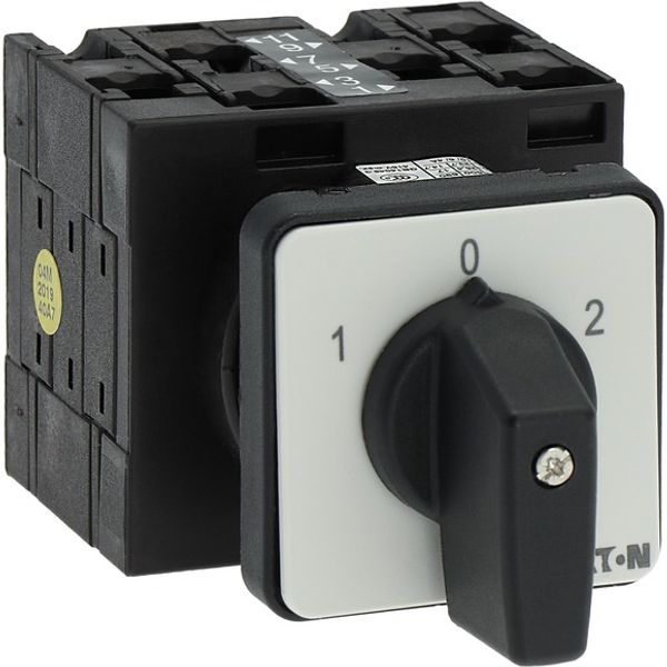 Reversing switches, T3, 32 A, flush mounting, 3 contact unit(s), Contacts: 5, 60 °, maintained, With 0 (Off) position, 1-0-2, Design number 8401 image 8