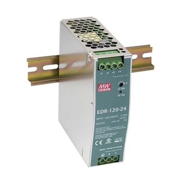 Pulse power supply unit 12V 10A mounted on a DIN rail image 1