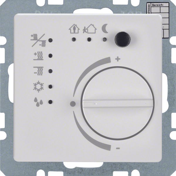 Thermostat with push-button interface, Q.1/Q.3, polar white velvety image 1
