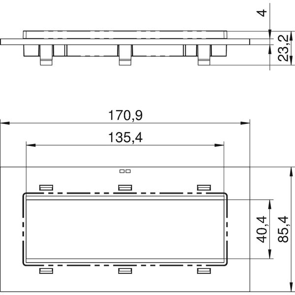 T8NL P105 7035 Cover plate triple Modul 45 for T4L/T8NL image 2