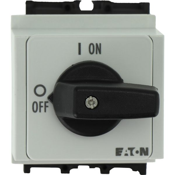 On-Off switch, P1, 40 A, service distribution board mounting, 3 pole, with black thumb grip and front plate image 1