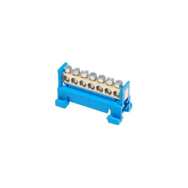 Terminal strip for rail TS 35 neutral N 7 blue image 1