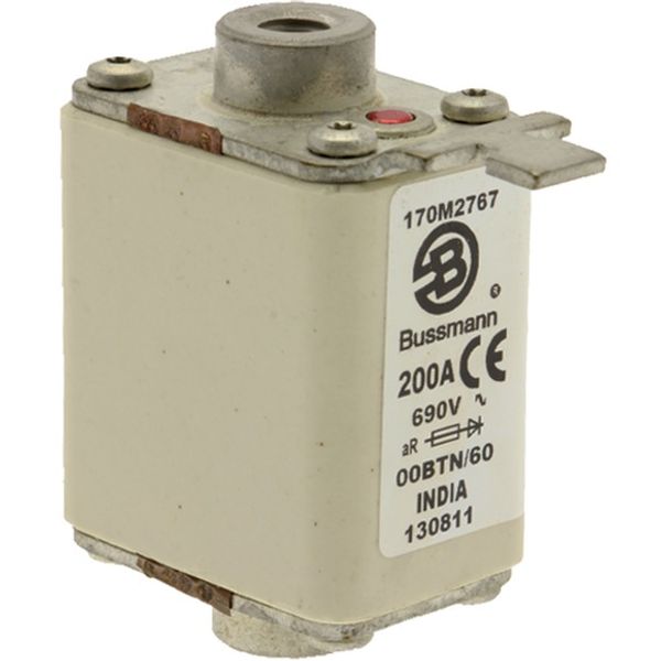 Fuse-link, high speed, 250 A, AC 690 V, size 00, 30 x 62 x 64 mm, aR, IEC, single indicator image 4