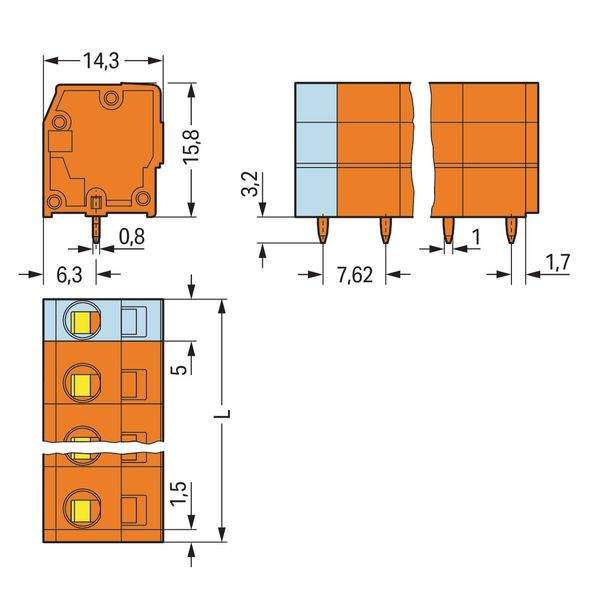 PCB terminal block 2.5 mm² Pin spacing 7.62 mm orange image 2