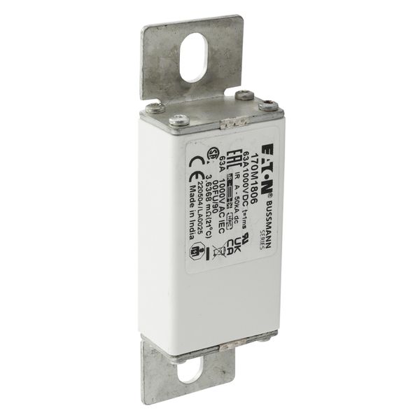 Fuse-link, high speed, 63 A, DC 1000 V, size 000, 24 x 36 x 115 mm, aR, IEC image 12